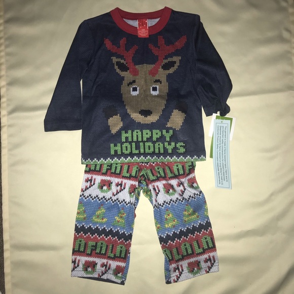 🌻Happy holiday deer pajamas 12 months NWT - Picture 1 of 2